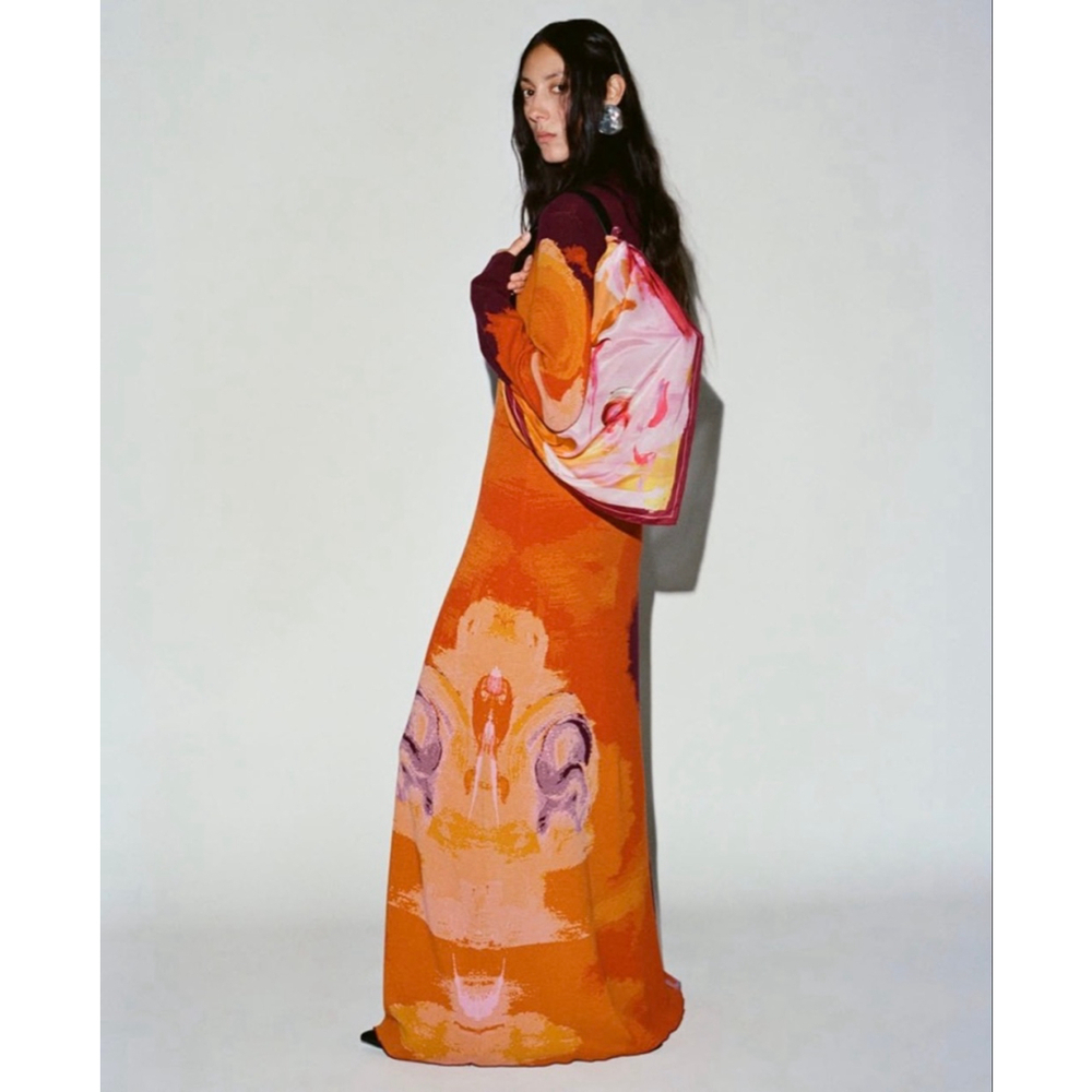 Rodebjer Clemons Knit Abstract Maxi Dress